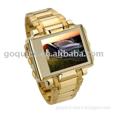 1.8 TFT Screen mp4 watch - WATCH YOU SIMPLY WANT - GQ 007 Golden color